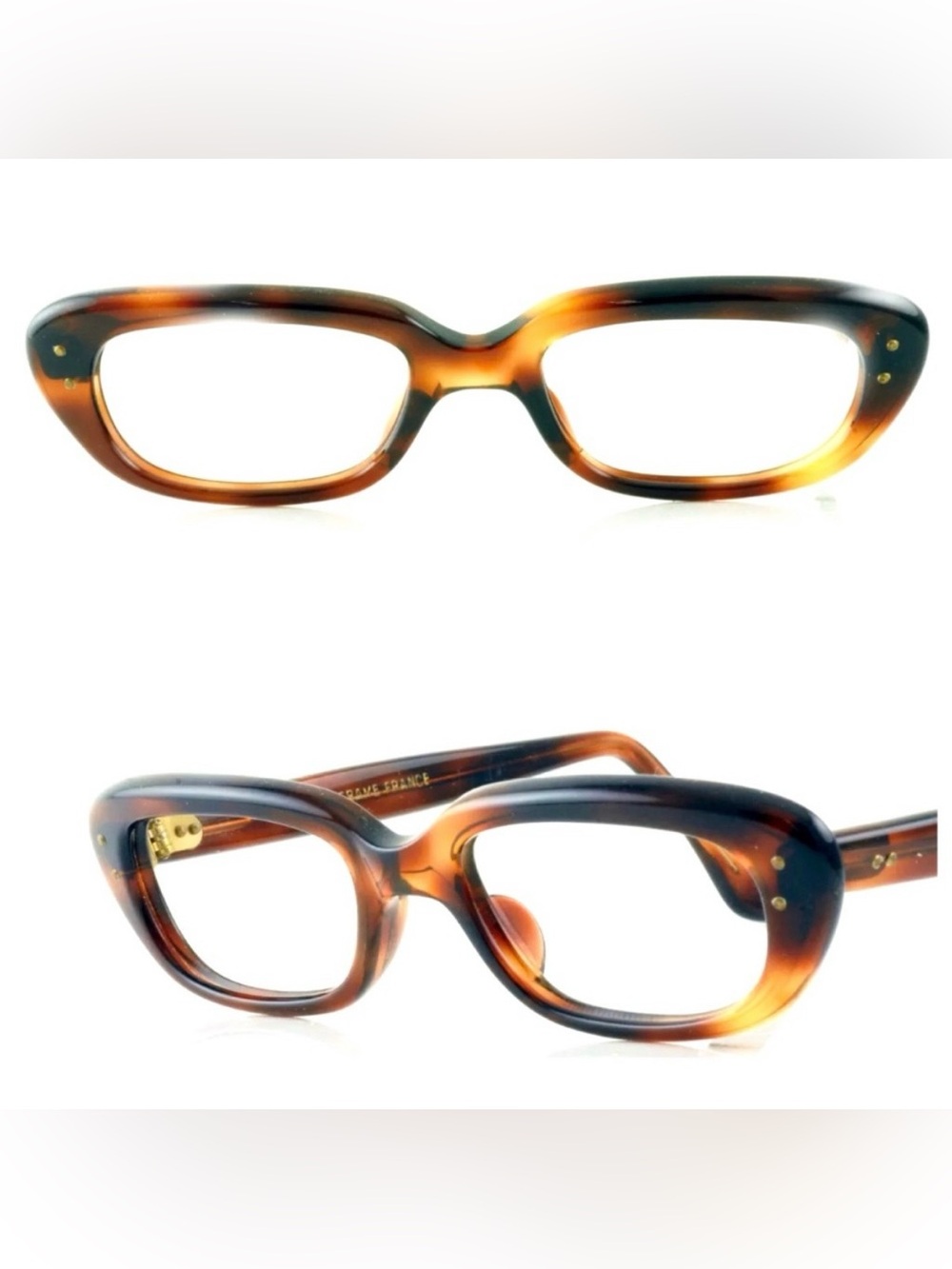 Vintage French Tortoiseshell Eyeglass Frames, Unisex, Deadstock, Made in France